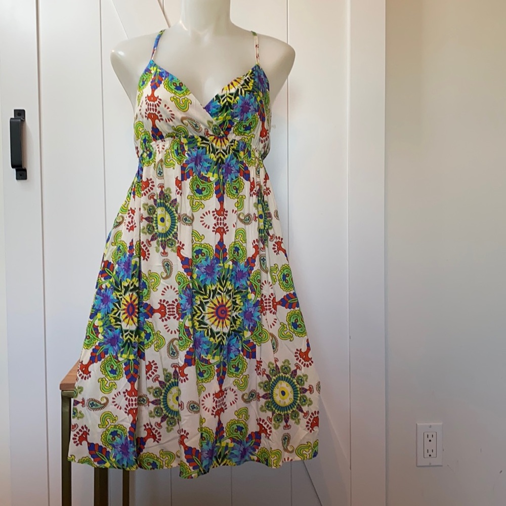 Desigual summer flowy dress abstract sz Lg